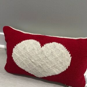 Nicole Miller Red and White Heart Pillow
